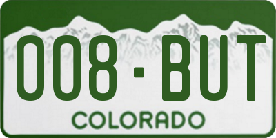 CO license plate 008BUT