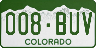 CO license plate 008BUV
