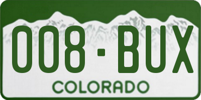 CO license plate 008BUX