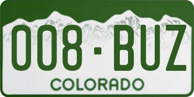 CO license plate 008BUZ