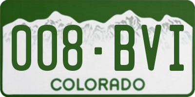 CO license plate 008BVI