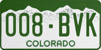 CO license plate 008BVK