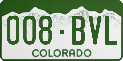 CO license plate 008BVL