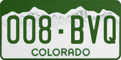 CO license plate 008BVQ