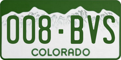 CO license plate 008BVS
