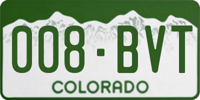 CO license plate 008BVT