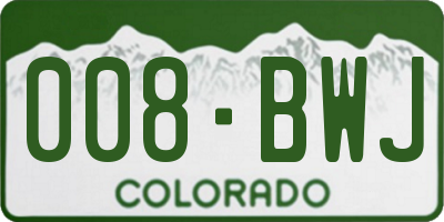 CO license plate 008BWJ