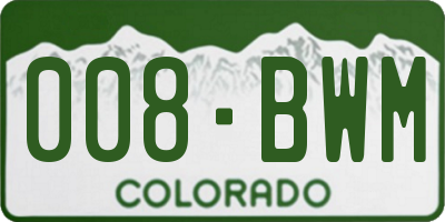CO license plate 008BWM