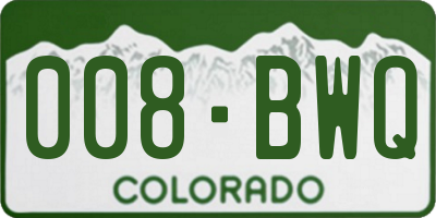 CO license plate 008BWQ