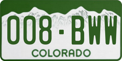 CO license plate 008BWW
