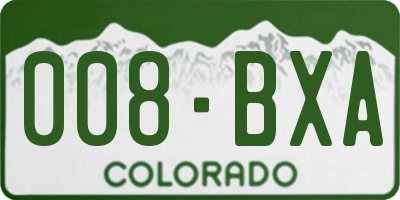 CO license plate 008BXA