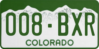 CO license plate 008BXR