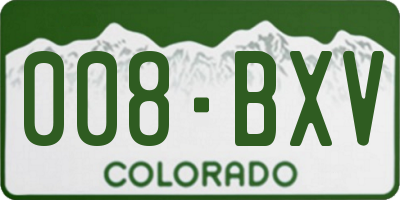 CO license plate 008BXV