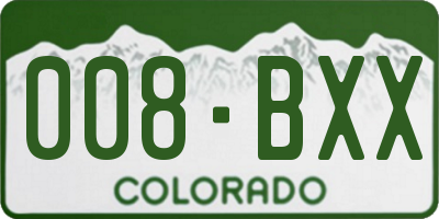 CO license plate 008BXX