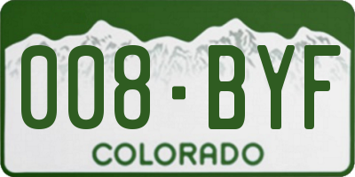 CO license plate 008BYF