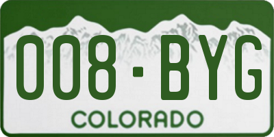 CO license plate 008BYG