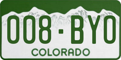 CO license plate 008BYO