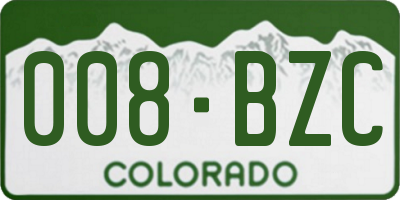 CO license plate 008BZC