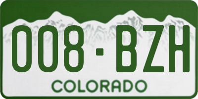 CO license plate 008BZH