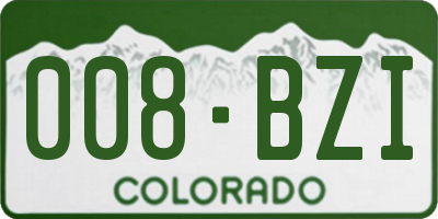 CO license plate 008BZI