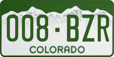 CO license plate 008BZR