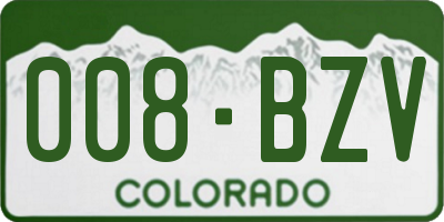 CO license plate 008BZV
