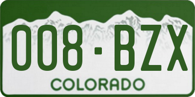 CO license plate 008BZX