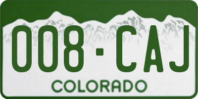 CO license plate 008CAJ