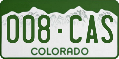 CO license plate 008CAS