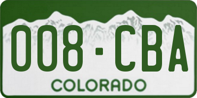 CO license plate 008CBA