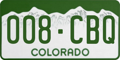 CO license plate 008CBQ