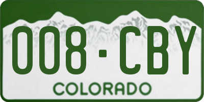 CO license plate 008CBY