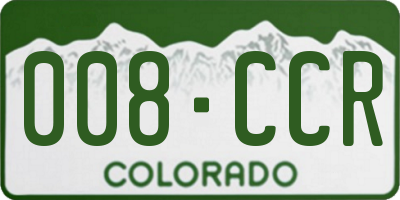CO license plate 008CCR