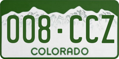 CO license plate 008CCZ