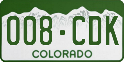 CO license plate 008CDK