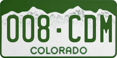 CO license plate 008CDM