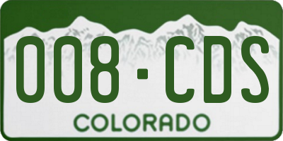 CO license plate 008CDS
