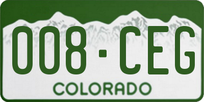 CO license plate 008CEG