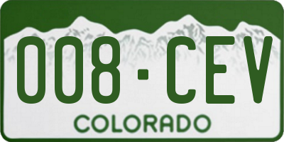 CO license plate 008CEV