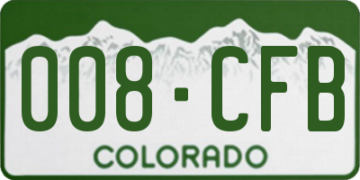 CO license plate 008CFB