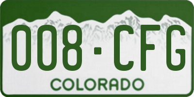 CO license plate 008CFG