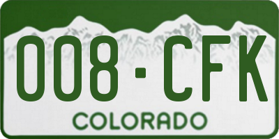 CO license plate 008CFK