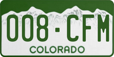CO license plate 008CFM