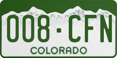 CO license plate 008CFN