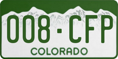 CO license plate 008CFP