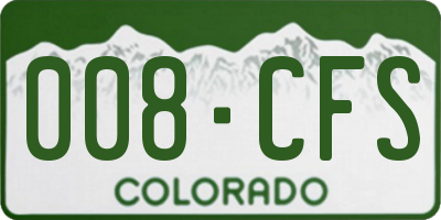 CO license plate 008CFS