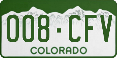CO license plate 008CFV