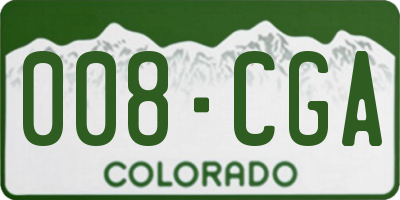 CO license plate 008CGA