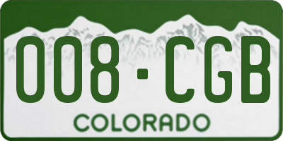 CO license plate 008CGB
