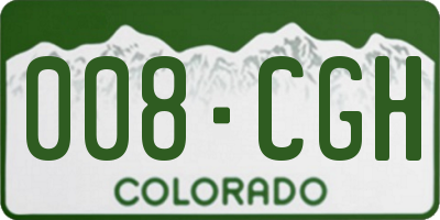 CO license plate 008CGH